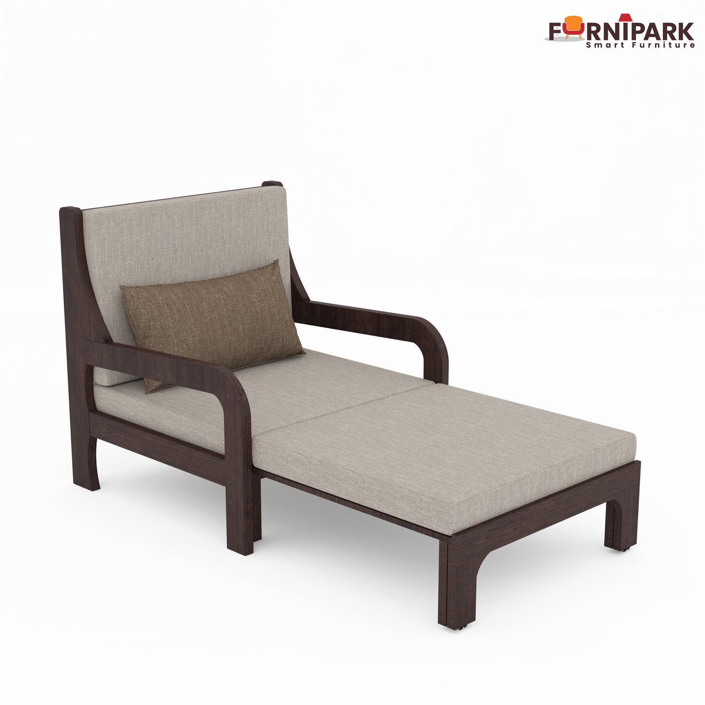 Single Sofa Cum Bed (Walnut)