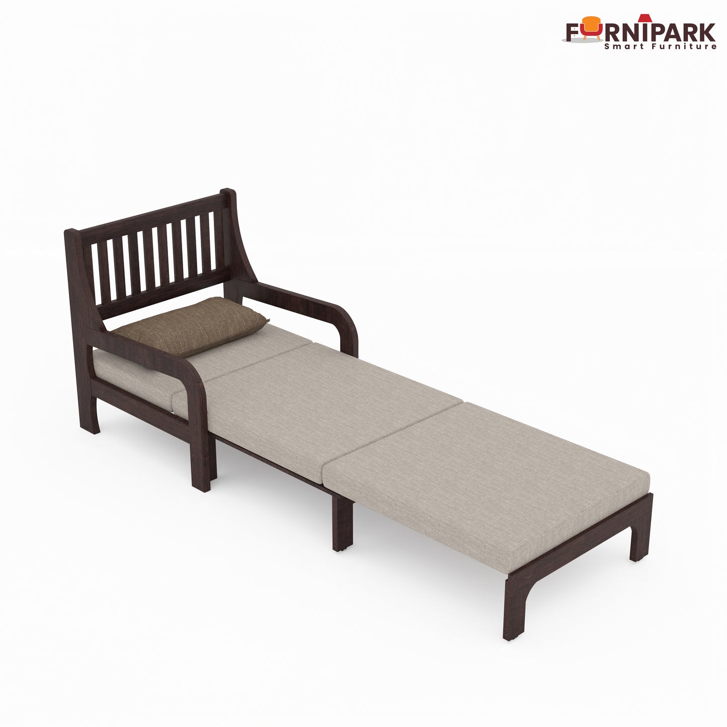 Single Sofa Cum Bed (Walnut)