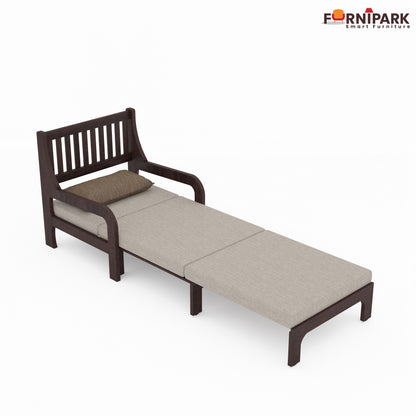 Single Sofa Cum Bed (Walnut)