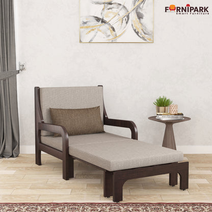 Single Sofa Cum Bed (Walnut)