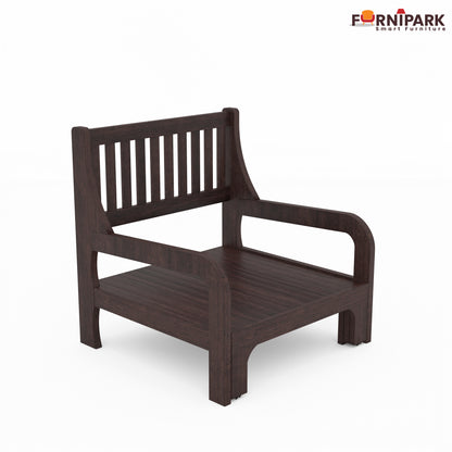 Single Sofa Cum Bed (Walnut)