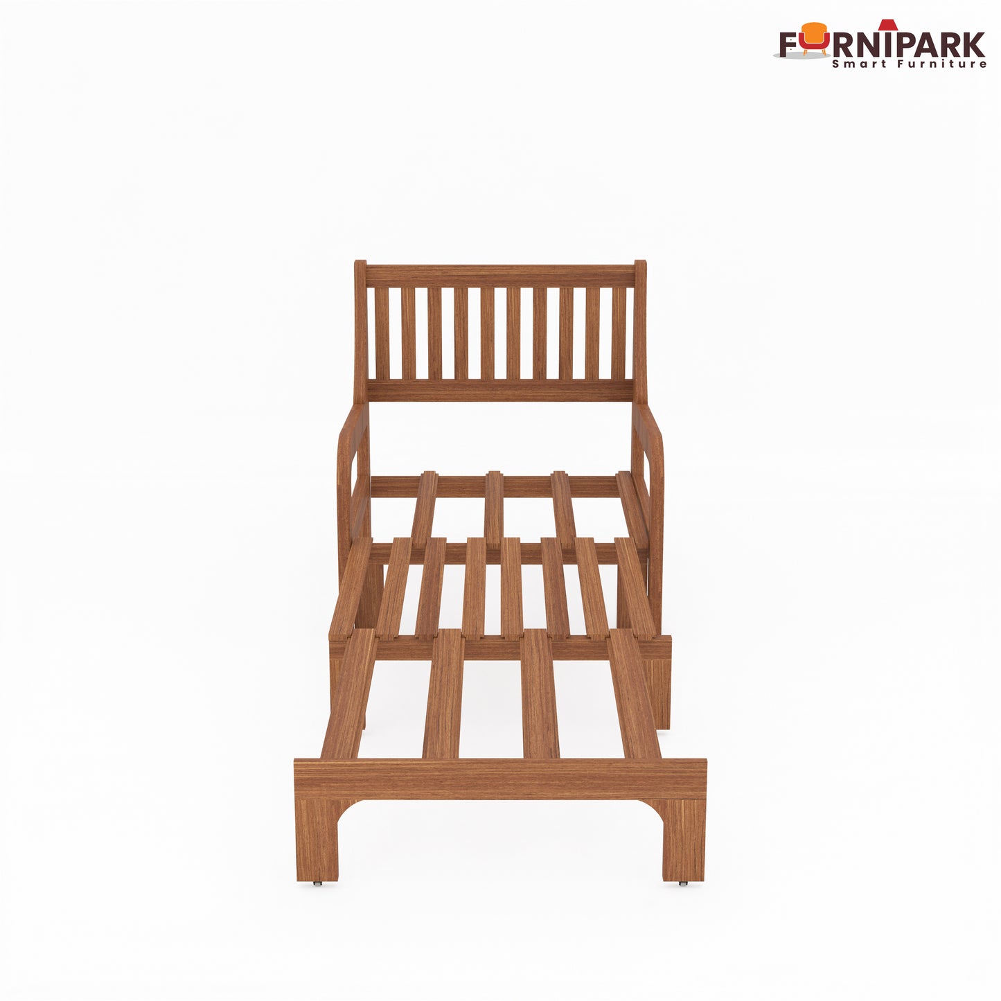 Single Sofa Cum Bed (Natural Wood)