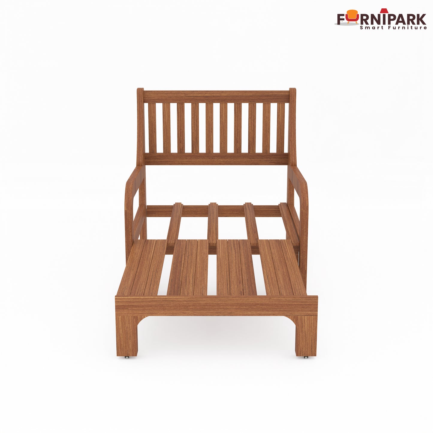 Single Sofa Cum Bed (Natural Wood)