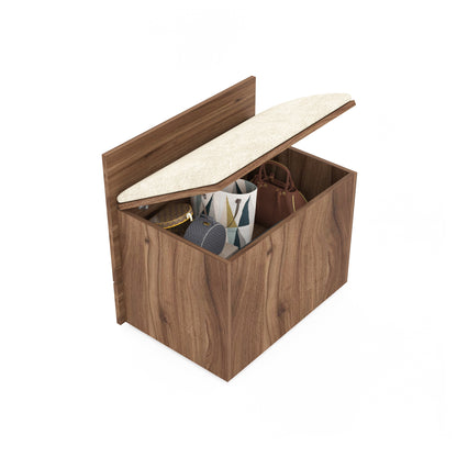 Modern Vanity Table with Hidden Jewelry Storage, Drawers & Lift-Up Mirror (Lyon Walnut)