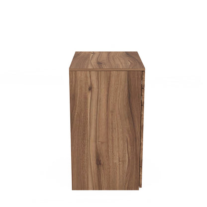 Modern Vanity Table with Hidden Jewelry Storage, Drawers & Lift-Up Mirror (Lyon Walnut)