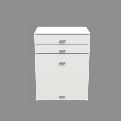 Modern Vanity Table with Hidden Jewelry Storage, Drawers & Lift-Up Mirror (White)