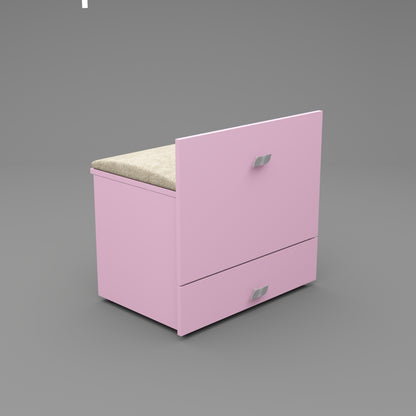 Modern Vanity Table with Hidden Jewelry Storage, Drawers & Lift-Up Mirror (Pink)
