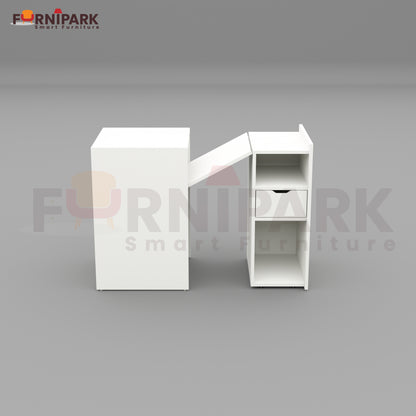 Extendable Table with Drawer (White)