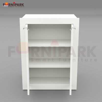 Expandable 2-in-1 Table with Book / File Cabinet (White)